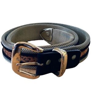 Vintage Y2k Express Metal Mesh  Leopard Print  Women’s Waist Fashion Belt Medium